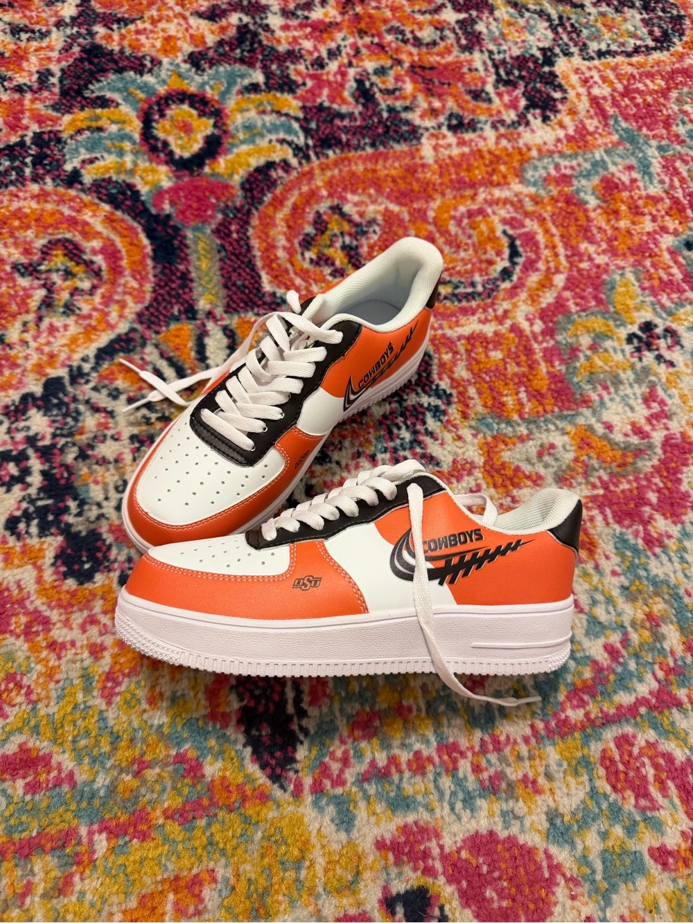 Nike Women's Orange White Black Cowboys Sneakers